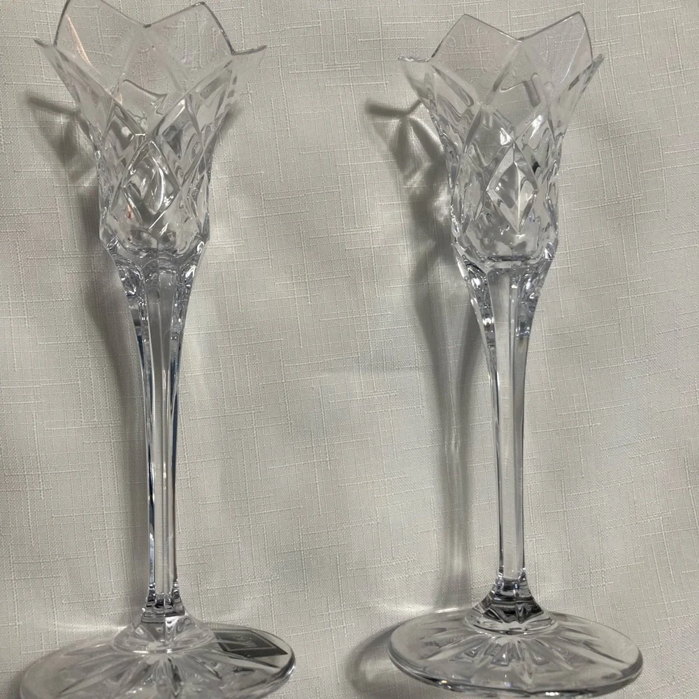 Mikasa Clear Crystal Cut Taper Candle Holders (Pair)